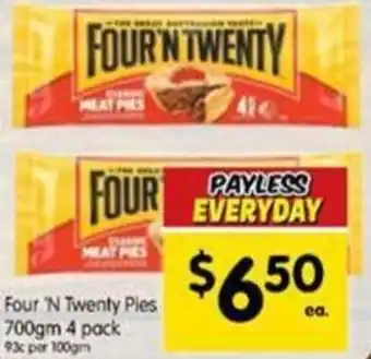 Four 'N Twenty Pies 700gm 4 Pack