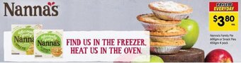 Nanna's Family Pie 600gm or Snack Pies 450gm 4 Pack