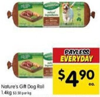 Spar Nature's Gift Dog Roll 1.4Kg offer