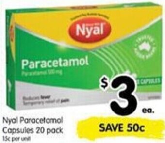 Nyal Paracetamol Capsules 20 Pack