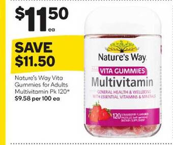 Woolworths Nature's way vita gummies for adults multivitamin offer