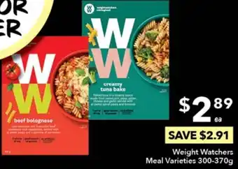 Weight Watchers Meal Varieties 300-370g