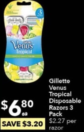 Ritchies Gillette Venus Tropical Disposable Razors 3 Pack offer