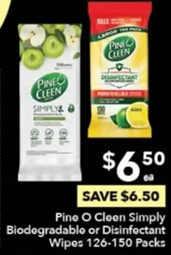 Ritchies Pine O Cleen Simply BIodegradable or Disinfectent Wipes 126-150 Packs offer