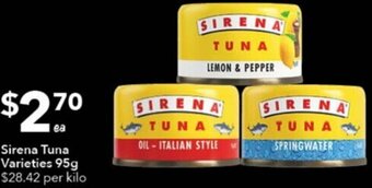 Ritchies Sirena Tuna Varieties 95g offer