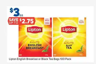 Foodland Lipton english breakfast or black tea bags offer