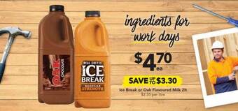 Drakes Ice break or oak flavoured milk offer