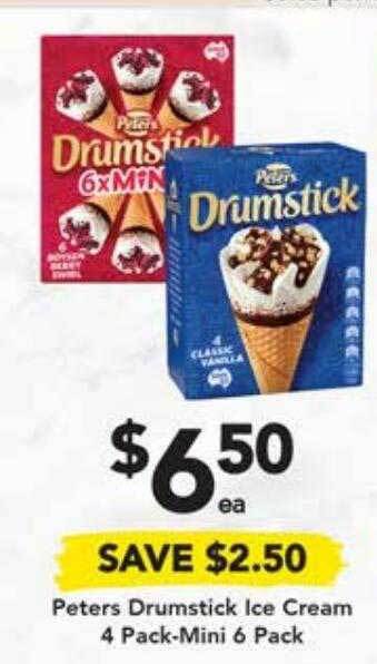Drakes Peters drumstick ice cream 4 pack-mini - 6 pack offer