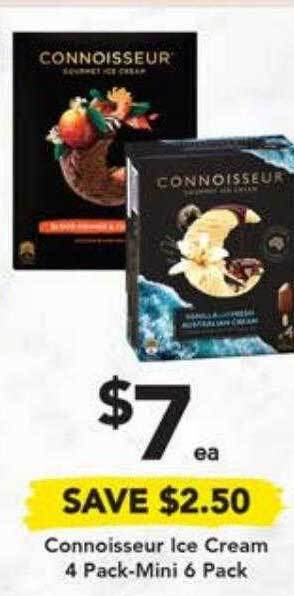 Drakes Connoisseur ice cream 4 pack-mini 6 pack offer