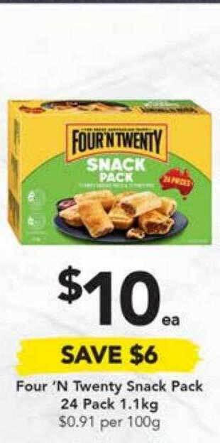 Drakes Four 'n twenty snack pack 24 pack offer