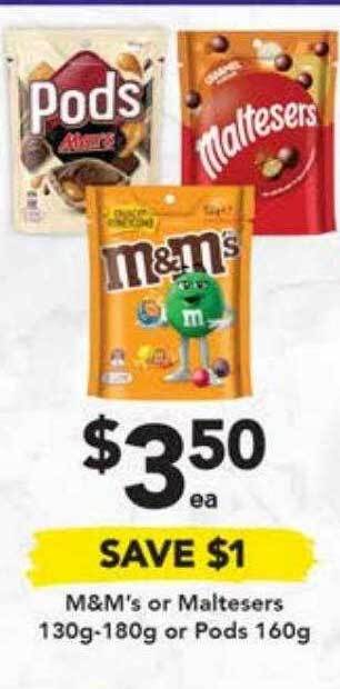Drakes M&m's or maltesers offer