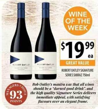 Supabarn Robert oatley signature series shiraz offer