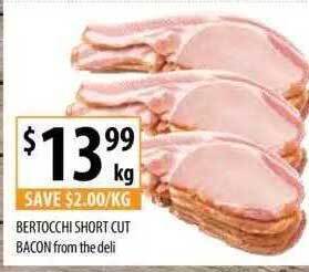 Supabarn Bertocchi short cut bacon offer