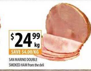 Supabarn San marino double smoked ham from the deli offer