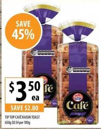 Supabarn Tip top café raisin toast offer