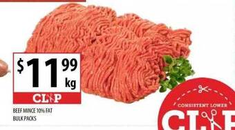 Supabarn Beef mince 10% fat bulk packs offer
