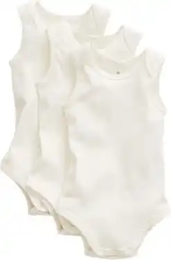 BIG W Dymples 3-pack baby organic cotton singlet suits offer