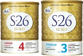 BIG W S26 gold toddler milk stage 3 or junior milk stage 4 offer