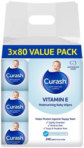 BIG W Curash 3x80 wipes offer