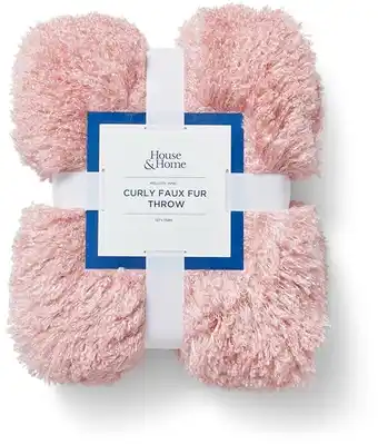 BIG W House & home curly faux fur throw - mellow pink offer