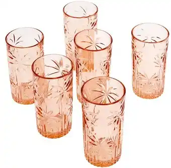 Kmart 6 pink palm hiball glasses offer