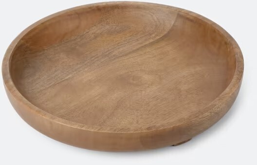 Kmart Round wooden footed tray offer