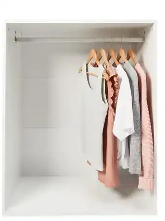 Modular wardrobe with rail - white