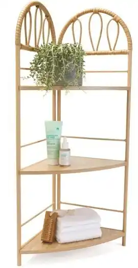 Kmart Faux rattan corner shelf offer