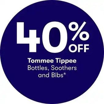 BIG W 40% off tommee tippee bottles, soothers and bibs* offer