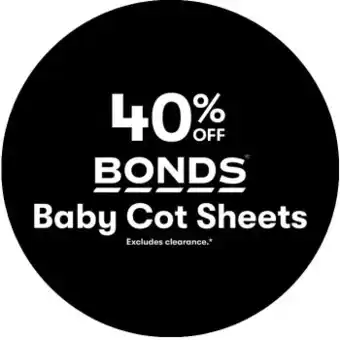 BIG W 40% off bonds baby cot sheets offer