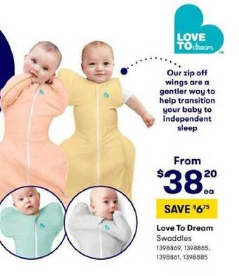 BIG W Love to dream swaddles offer