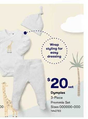 BIG W Dymples 3-piece premmie set offer