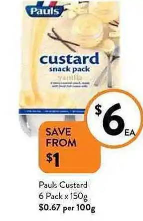Foodworks Pauls custard offer