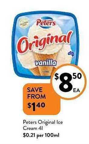 Foodworks Peters original ice cream offer
