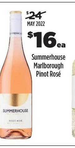 Liquorland Summerhouse marlborough pinot rosé offer