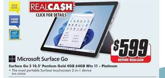 The Good Guys Microsoft surface go surface go 3 10.5 offer
