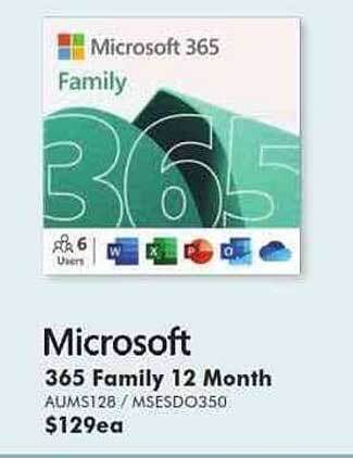 The Good Guys Microsoft 365 family 12 month offer