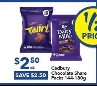 Ritchies Cadbury chocolate share packs offer