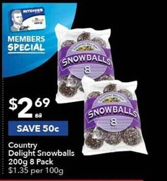 Ritchies Country delight snowballs 200g 8 pack offer