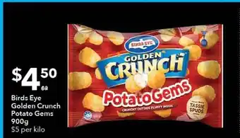 Birds eye golden crunch potato gems