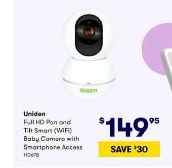 BIG W Uniden full hd pan and tilt smart wifi baby camera with smartphone access offer