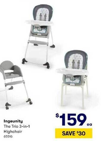BIG W Ingeunity the trio 3-in-1 highchair offer