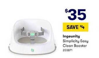 BIG W Ingeunity simplicity easy clean booster offer