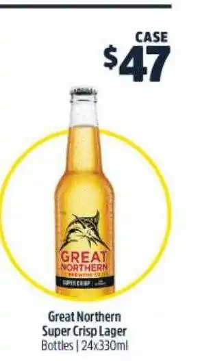 BWS Great northern super crisp lager offer