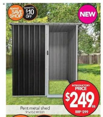 Cheap as Chips Pent metal shed offer