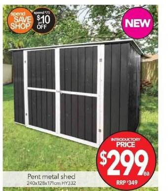 Cheap as Chips Pent metal shed offer