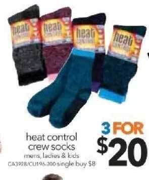 Cheap as Chips Heat control crew socks offer
