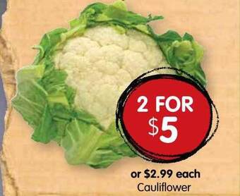 Spudshed Cauliflower offer