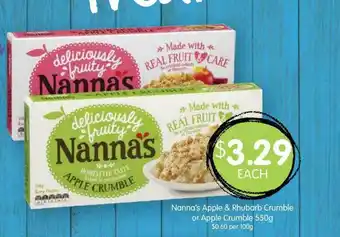 Spudshed Nanna's apple & rhubarb crumble or apple crumble offer