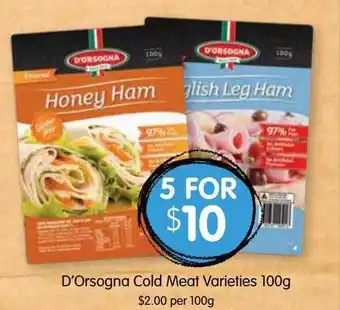 Spudshed D'orsogna cold meat varities offer
